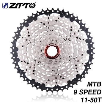 ZTTO MTB 9 скорост 11-50T касета планински велосипед зъбни колела 9s маховик 50T 9v K7 широки съотношения 9speed съвместим M430 M4000 M590