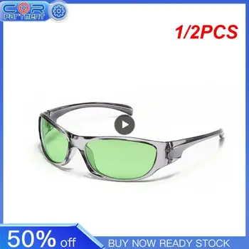 1/2PCS Y2k Millennium Color Пънк Хип-хоп Червен стил Очила за шофиране на открито Улични очила за горещо момиче Готически очила Uv400