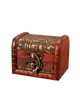 1 парче реколта метална ключалка дървена кутия за съхранение на бижута съкровище кутия за съхранение, коледен подарък за рожден ден