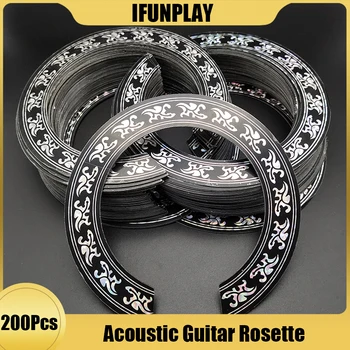 200pcs 92mm 104mm твърд PVC китара кръг звук дупка розетка инкрустация стикер за акустични китари Decal аксесоари