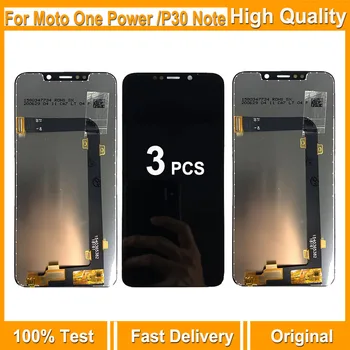 3 PCS/Lot оригинален за Motorola One Power LCD XT1942 дисплей сензорен екран дигитайзер събрание замяна за Moto P30 бележка LCD