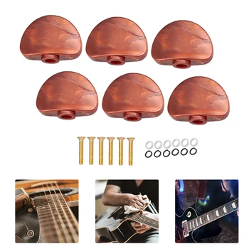 6Pcs китара колче подмяна бутони копчета дръжка с опърничави универсален голям полукръг за народни електрически китарни части