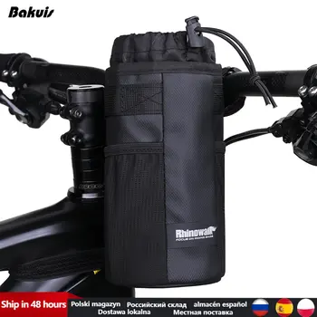 Black Water Bottle Bag Kettle Pouch Holder Camping Cycling Bottle Bag Drawstring Pouch Bag for Tactical Backpack Bicycle Bag