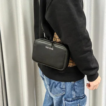 Casual малка кутия дизайнер чанта за мъжки куфар форма рамо crossbody чанти Pu кожа Sac пратеник чанта