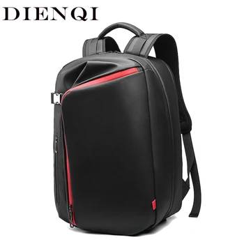 DIENQI черна преносима раница 15.6 чанта за лаптоп мъжки голям капацитет пътуване обратно пакет чанта за студенти анти-кражба раница сак