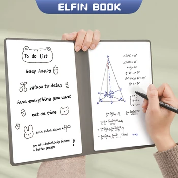 ELFIN BOOK A5 Бяла дъска за многократна употреба бележник кожена бележка безплатно бяла дъска писалка сухо изтриване седмичен плановик преносим стилен OfficeNote