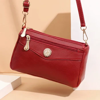 Fashion Simple дамски дизайнер чанта високо качество PU кожа малки пратеник чанта плътен цвят рамо Crossbody чанти съединител