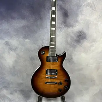 Flame maple fingerboard електрическа китара, трислойни кантове, тяло от прасковен цвят, осигуряване на качеството, чисто нова китара