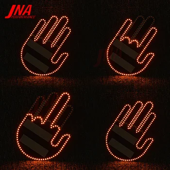 Funny Car Finger Light / JDM Road Rage Признаци Среден пръст жест светлина с дистанционно автоматично кехлибарено предупреждение спирачна светлина PC-GCS02