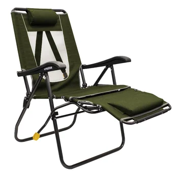 GCI Открит Legz Up Lounger Регулируем сгъваем стол за къмпинг с регулируема облегалка, Heathered Loden