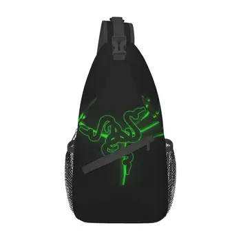 Green Neon Snake Chest Bag Cross Boy Pack Мъжки чанти за жени Корекция Случайни унисекс полиестерни чанти за бягане на открито