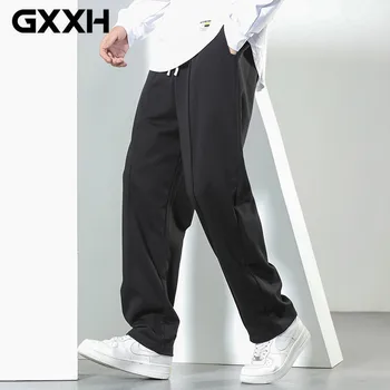 GXXH Tide Brand Голям размер личност Свободни панталони плюс размер XXL до 7XL Ежедневни есенни зимни прави черни панталони 80-140kg