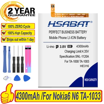 HSABAT 4300mAh HE316 батерия за Nokia 6 Nokia6 N6 TA-1033 TA-1039 TA-1003 TA-1000 TA-1021 TA-1025