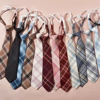 JK вратовръзка за мъже жени Япония корейски Preppy стил карирана папийонка гимназия студент униформа аксесоари Harajuku риза вратовръзка