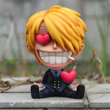 Naa One Piece Sanji Liking Heart Sitting Q Ver. Мини PVC действие фигура Vinsmoke семейство Sanji OP Luffy Zoro модел играчки 9cm