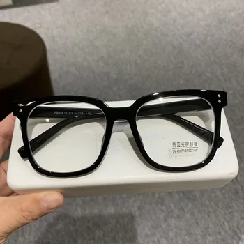 New Trendy Square Дамски очила за късогледство с голяма рамка Унисекс синя светлина, блокираща минус диоптърни очила Модни очила
