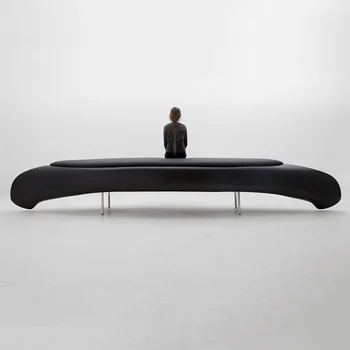 Nordic дизайнер модерен минималистичен кораб форма фибростъкло пейка обществен отдих стол