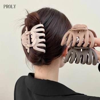 PROLY Нова мода фиби големи нокти за коса за жени пластмасови без приплъзване зъби щипки за коса за жени измиване на лицето шапки