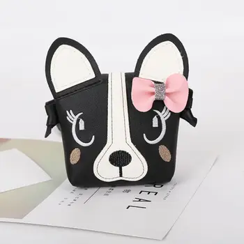PU Мини чанти за рамо Сладко кученце Bowknot Малки чанти чанти Малки момичета