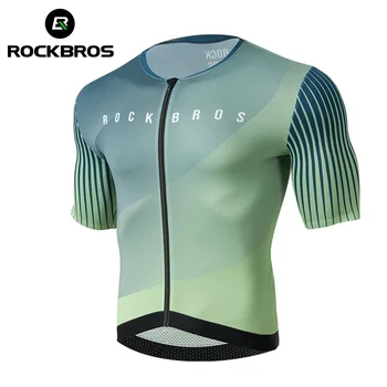 ROCKBROS Колоездене Джърси MTB тениска планински велосипед мъжки облекла летни дрехи високо качество с YKK цип спортно облекло дишаща