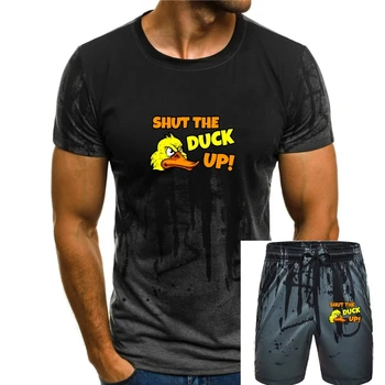 Shut The Duck Up Мъжка черна тениска Мода Класическа тениска