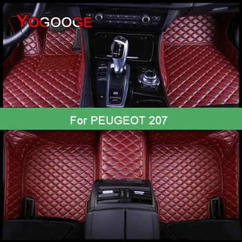 YOGOOGE Персонализирани автомобилни стелки за Peugeot 207 207CC 207SW Coche аксесоари Килими за крака
