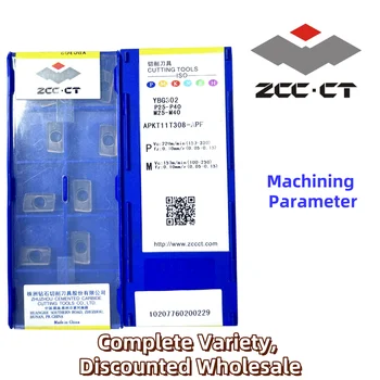 ZCC. CT APKT11T308-APF YBG302 / YB9320 / YBM253 карбидни режещи инструменти 10PCS (1BOX)