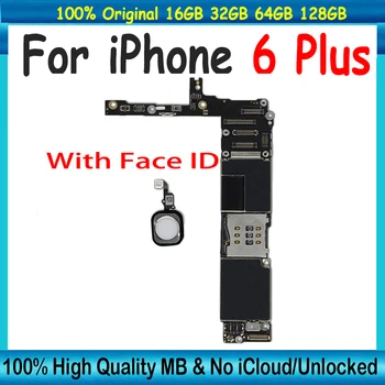 Безплатна доставка за iPhone 6 Plus 6Plus дънна платка с / NO Touch ID Оригинална отключена логическа платка за iPhone 6 Plus