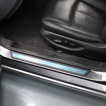 За Infiniti Q50 2015-2022 мека карбонова врата на колата вграден стикер за защита на праговете добре дошли педал капак аксесоари за кола