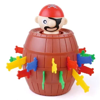 Играчки за взаимодействие Pirate Barrel Lucky Game Jumping Pirates Bucket Sword Stab Pop Up Tricky Toy Family Jokes for Child Kid Gift
