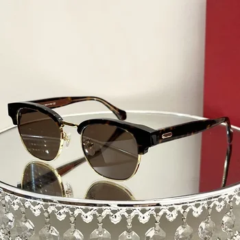 Луксозна марка ретро мъжки слънчеви очила с половин рамка, висококачествени дамски слънчеви очила и шофьорски очила, популярни в Европа и Амери