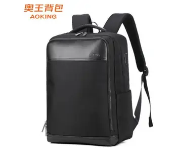 Марка Aoking мъже раница против кражба колеж училище чанта раница за тийнейджър USB зареждане порт пътуване багаж лаптоп раница