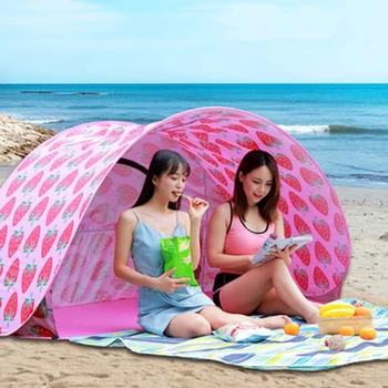 Морският плаж къмпинг палатки открит слънчев парк пикник деца просто сгъване преносима скорост автоматично отваряне