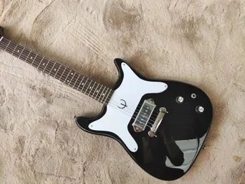 Нов модел, черна 6-струнна неправилна електрическа китара, гриф от розово дърво, един пикап, безплатна доставка