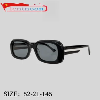 Нов правоъгълник жени слънчеви очила ретро мода цвят блокиране черен ацетат марка дизайнер естетически слънчеви очила за момичета UV400