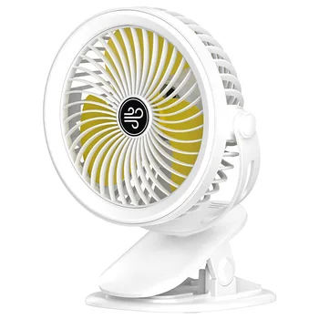 Нов стил лампа клип електрически вентилатор ням преносим мини клип вентилатор зареждане вентилатор