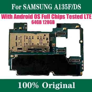 Оригинална дънна платка за Samsung Galaxy Tab A135F DS 64GB 128GB Отключена дънна платка Пълни чипове EU Version Logic Board