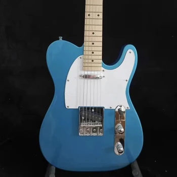 Персонализирана форма 6 струни Ръчно изработена китара High Qulaity Mentalic Blue TL китара кленов врат