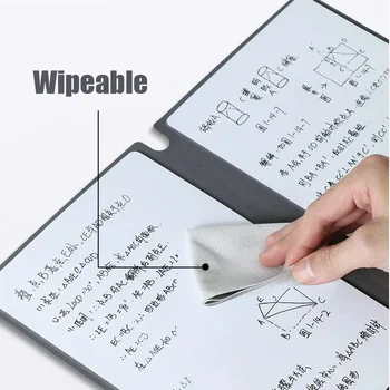 Плат седмичен плановик Безплатен офис преносим бележник тетрадки изтриване бяла дъска кожена писалка за многократна употреба стилен бележка