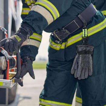 Пожарникар жабка каишка безопасност ръкавица пазител със светлоотразителни тапицерия ръкавица колан клип тежкотоварни за работа пожарникар спасяване
