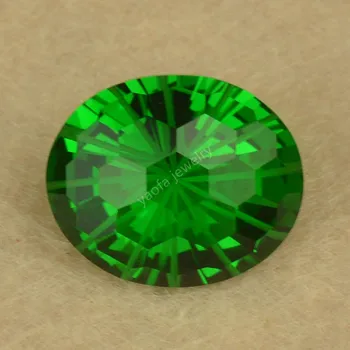Продажба 10x12mm тъмно зелен цвят фойерверки нарязани овална форма синтетични скъпоценни камъни хлабав хилядолетна хризантема нарязани стъкло камък за бижута