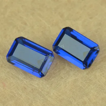 Продажба 5A 113# Тъмно сини скъпоценни камъни правоъгълник октангъл форма паралелно стъпка нарязани синтетичен шпинел хлабав камък за DIY бижута пръстен повърхност