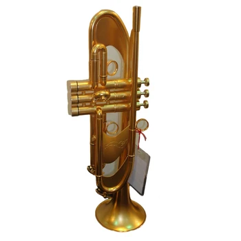 Професионален внос месинг пунктирана златна плоча тежка тапицерия тромпет