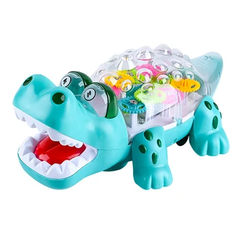 Ранна играчка за развитие BPA свободно движещи се крокодилски играчки Най-добри подаръци Електронни крокодилски играчки Цветни зъбни колела за бебета Деца