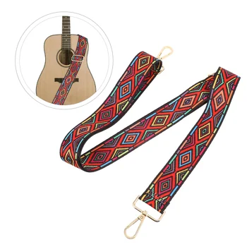 Реколта китарна каишка банджо презрамка регулируеми тъкани плетени китарни ремъци жакард бродирани чанта презрамки Начало Магазин