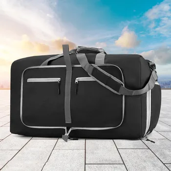 Сгъваема чанта за пътуване с отделение за обувки и регулируема каишка голяма чанта за уикенд чанта за мъже и жени