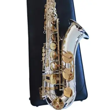 тенор саксофон чисто нов професионален професионален T-9937 тенор саксофон никел покритие с случай тръстика врата мундщук