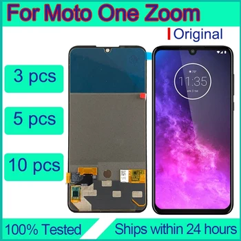 Търговия на едро за Motorola Moto One Zoom Замяна на екрана Оригинални PCS сензорен дисплей Ремонт Pantalla LCD Reparatur събрание